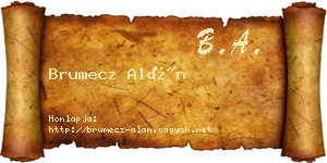 Brumecz Alán névjegykártya